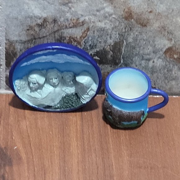 VTG SNCO Miniature Decorative South Dakota Plate & Buffalo Mug Set 1999 - Picture 4 of 12